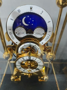 Orologio Marino Stile Inglese con Quadrante Lunare in Ottone Dorato 24K, Catena Fusee, Meccanismo Meccanico Devon/Skeleton/Grasshopper/Doppio Pendolo - Product Image 4