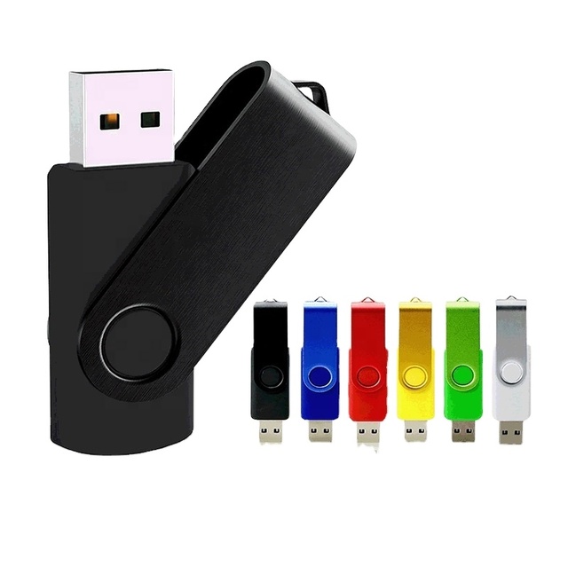 New USB 2.0 Flash Drive 128GB/64GB/32GB/16GB/8GB/4GB/2GB/1GB/128MB Swivel Metal Clip Plastic Case