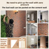 Revêtement mural en briques flexibles, pierres en briques souples MCM pour revêtement intérieur et extérieur, texture de brique réaliste, ignifuge A1