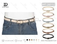 Cintura da Donna con Fibbia Rettangolare 2,5 cm, 110 cm, Cintura Casual in Tessuto - Product Image 1