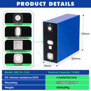 Baterai Sunwoda 314ah 3.2v Isi Ulang Densitas Energi Tinggi 6000 Siklus Grade A 3.2v Lifepo4 314ah - Product Image 3