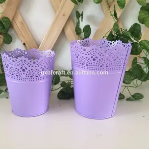 2020 New Design home garden balcony outdoor patio plant pot metal lace flower pot galvanized planters decor factory supplier