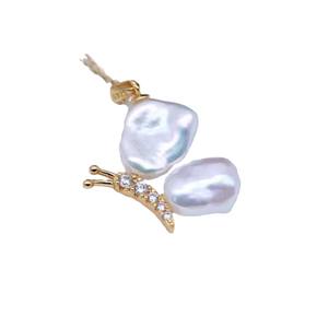 Composants de bijoux en argent S925 pour accessoires de perles DIY, pendentif papillon vide à double perle avec boucle de support - Product Image 5