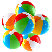 JW-CQ02 Six ballons de plage écologiques en PVC de 16 pouces, ballons gonflables océaniques de 16 pouces, jouets aquatiques colorés pour la piscine