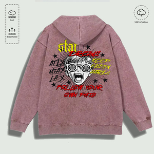 Felpa con Cappuccio 100% Cotone Lavato con Grafica 'Star <span class=keywords><strong>Dreams</strong></span> Follow Own Path', Multicolore - Product Image 3