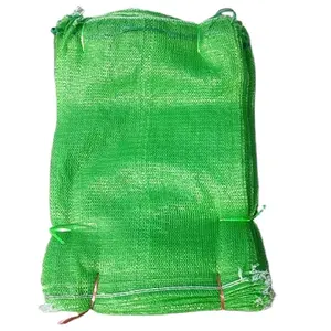 Plastik kustom kemasan tali tarik tas jaring kentang buah kemasan PP tubular mesh Raschel net tas pengangkat