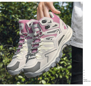 Zapatos de Senderismo de Caña Alta Impermeables y Antideslizantes para Parejas, Talla Grande, Otoño/Invierno 2025, con Suela de Goma y Parte Superior de Cuero Genuino - Product Image 6