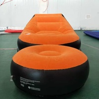 Fauteuil gonflable pliable design moderne 2024 avec repose-pieds, canapé paresseux floqué pour l'extérieur et le salon