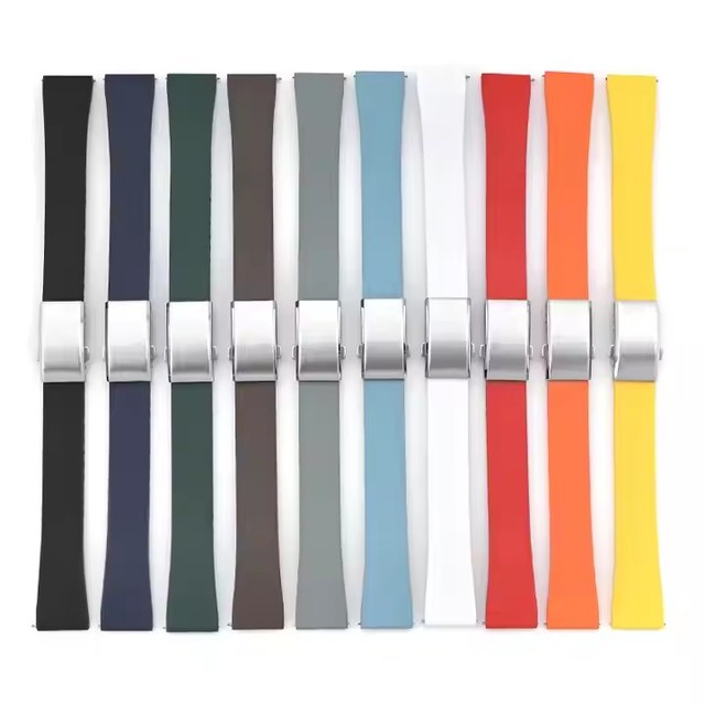 Cut to Size Fluorine Rubber Watch Strap Quick Release 18mm 19mm 20mm 21mm 22mm CTS FKM Rubber Watch Bands