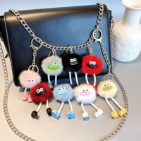 Porte-clés en fausse fourrure de lapin Rex douce, pompon pour chaton, poupée pompon, porte-clés pour femme, fille, breloque pour sac, jouet, pendentif, accessoires