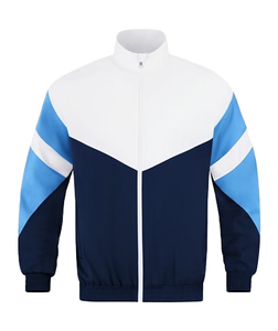 Wholesale Custom High Quality Eco-Friendly Coated Patchwork <b>Stand</b> Collar Autumn Zipper Nonwoven Varsity Jacket Men Loose <b>Dropped</b> - Product Image 1