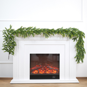 Two-Tone Cypress <b>Leaf</b> PE Artificial Garland, Christmas Foliage <b>Vine</b> for Home Fireplace & Tabletop Decoration - Product Image 1