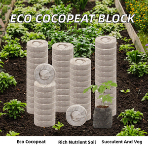 Bloc de coco peat écologique, biodégradable, riche en nutriments, engrais pour l'agriculture maraîchère, les fleurs et les succulentes - Product Image 2