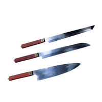 2023 couteau de cuisine combiné 14 pouces couteau trois pièces sashimi couteau chinois manche en acajou couteau de cuisine en acier inoxydable