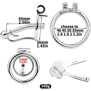 Jaula de Castidad Metálica FRRK con Catéter Metálico, Dispositivo de Castidad Masculina, Candado para Pene BDSM con Tubo Metálico para Masaje de Próstata - Product Image 5