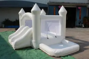 Miúdo bouncy mini jumping combo inflável branco bounce casa com bola pit slide castelo liso para o evento do partido