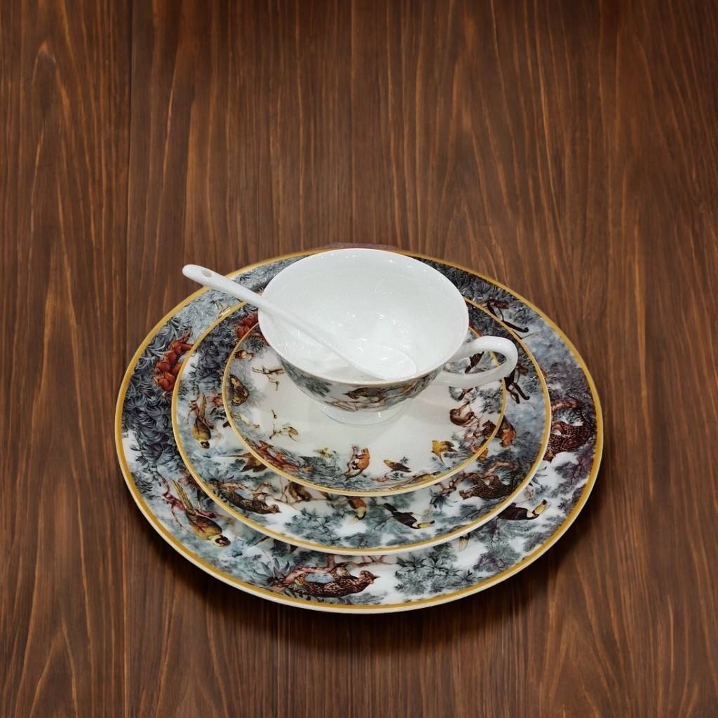 Brown-4 pcs dinner set