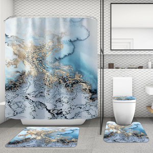 Cortina de ducha impresa personalizada por sublimación, juego de baño y alfombra - Product Image 5