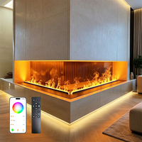 Cheminée électrique moderne à vapeur d'eau artificielle, avec flamme LED 3D, fonctionnant via WiFi, pour la décoration de la maison