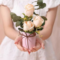 Boîte de présentation cylindrique en carton personnalisée pour bouquet de mariage, fleurs, bougies, parfums, huiles essentielles