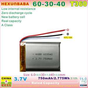 603040 <span class=keywords><strong>3</strong></span>.7V 750毫安时<span class=keywords><strong>3</strong></span>线NTC 10k锂离子电池耳机TWS扬声器MP3 MP4 T360 - Product Image 3