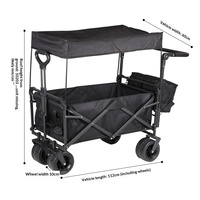 Poussette pour enfants Wagons Kids, poussette bébé en métal avec capote pliable, chariot de camping pour enfants pour les voyages en plein air