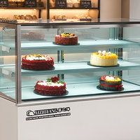 Vitrine à gâteaux japonaise à température unique, 45 degrés, avec refroidissement par air, en verre, à commande numérique et dégivrage automatique