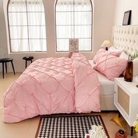 Offre Spéciale Excellente Qualité 100% Polyester Microfibre Pintucks & Chevron Motif 3pcs Couette Ensemble de Literie