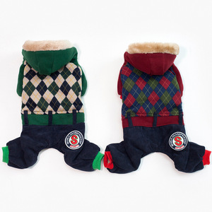 Veste d'hiver pour <span class=keywords><strong>chien</strong></span> en <span class=keywords><strong>polaire</strong></span>, manteau chaud rembourré pour <span class=keywords><strong>chien</strong></span>, style britannique à carreaux, vêtements pour chiots de petite et moyenne taille - Product Image 4