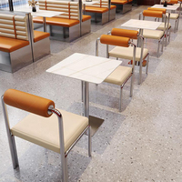 Ensemble table et chaises en acier inoxydable XZY pour restaurant, usage hôtelier, mobilier commercial