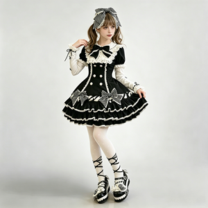 Abito Lolita con Colletto <span class=keywords><strong>Peter</strong></span> <span class=keywords><strong>Pan</strong></span> Arricciato, Costume Classico per Cosplay Anime, per Feste di Compleanno Femminili - Product Image 3