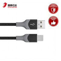 Kabel Data USB a ke L Berkualitas Tinggi Pengisian Cepat 12W dengan Jaket Nilon Terjalin untuk iPhone iPad Kamera & Earphone-480Mbps