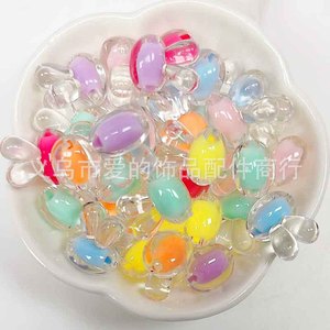 Transparent Acrylic Bunny <b>Beads</b> For Bracelet Making Summer 2025 Yiwu Origin Bulk Packaging Scattered <b>Beads</b> <b>Plastic</b> Resin - Product Image 2