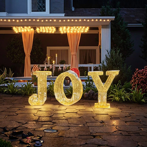 Grandi Luci Natalizie da Esterno con Scritta JOY, Decorazioni Luminose 3D a Forma di Lettere per Natale - Product Image 1