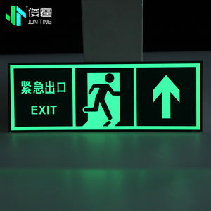 Junting - Señales Fotoluminiscentes Autoadhesivas <span class=keywords><strong>de</strong></span> <span class=keywords><strong>Salida</strong></span> <span class=keywords><strong>de</strong></span> <span class=keywords><strong>Emergencia</strong></span> <span class=keywords><strong>de</strong></span> 120x330, Señales <span class=keywords><strong>de</strong></span> Plástico Luminosas con Figura <span class=keywords><strong>de</strong></span> Hombre Corriendo para Pasillos - Product Image 3