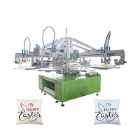 Nueva Condición 11 estaciones 6 colores pantalla de seda automática pulpo bolsas y máquina de impresión de camisetas impresora de pantalla tipo placa