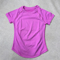 T-shirts de yoga sans couture pour femmes, coupe ajustée, légers, respirants, à manches courtes, couleur unie, séchage rapide, pour l'entraînement