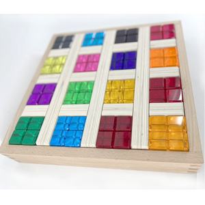 Gran oferta de fábrica, bandejas de madera, juego de bloques de construcción acrílicos, 16 tipos de colores del arco iris, cubo acrílico, juguetes educativos - Product Image 2