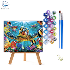 40*50 cm Décoration d'intérieur Cadeau Adultes Enfant Tortue de l'océan Animal DIY Peint à <span class=keywords><strong>la</strong></span> main <span class=keywords><strong>Peinture</strong></span> à l'huile Kits de <span class=keywords><strong>peinture</strong></span> Image par numéros Top - Product Image 1