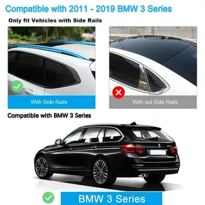 2 Pezzi Barre Portatutto per BMW <span class=keywords><strong>Serie</strong></span> <span class=keywords><strong>3</strong></span> <span class=keywords><strong>Station</strong></span> <span class=keywords><strong>Wagon</strong></span> 2011-2019 F31, Barre Laterali in Lega di Alluminio, Barre Trasversali, Portapacchi per Tetto - Product Image 2