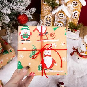 Kraft Christmas <b>Wrapping</b> <b>Paper</b> Roll 17 In X 33 Ft Gnome Pattern Recycled Woodland Design Gift Wrap - Product Image 5