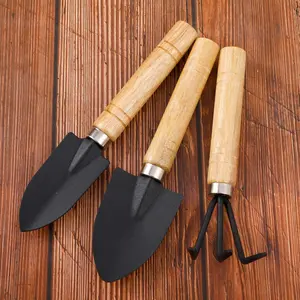 Spade Fork Shovel Rake Harrow Set Home Mini Gardening Tools Potted Landscape Plants Maintenance Suit Wood Handle Kids Gifts