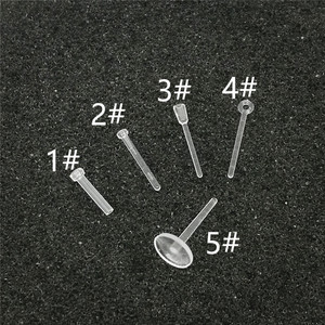 Postes para pendientes de resina transparente con fundas de plástico para hacer joyas DIY, forma redonda, 10 unidades - Product Image 2