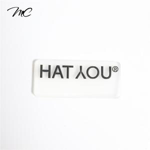 Transparente de PVC suave en relieve el logotipo de la marca Claro Etiqueta de goma para la ropa/bolso de zapatos parche - Product Image 1