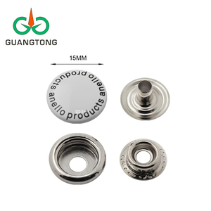 Tùy Chỉnh In Ấn 15 Mm Nickel Mạ Vòng Báo Chí Mùa Xuân Bốn Phần Brass Snap Nút Cho Quần Áo Da - Product Image 3