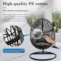 pliable moderne en osier patio balcon meubles extérieur jardin porche rotin oeuf balançoire suspendu siège chaise avec support