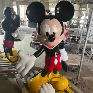 Fiber Glass Mickey Mouse - Hand-Painted Resin Sculpture - Lifelike
