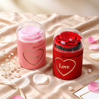 Boîte à bijoux AYOYO Creative avec fleur éternelle surprise, double usage pour bague et collier, cadeau pour la Saint-Valentin