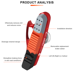 RIDERACE, pastillas de freno para bicicleta de <span class=keywords><strong>carretera</strong></span>, CNC, aleación de aluminio, frenado de bicicleta, soporte de freno en V, zapatos, bloque de goma, accesorios de ciclismo duraderos - Product Image 4