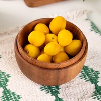 Moderne Stijl Acacia Houten Serveerschaal Duurzaam Voedsel Container Met Afgerond Ontwerp Voor Fruitsalade Opslag Decoratieve Kommen
